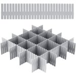 S�parateur de tiroir - 24 pi�ces, s�parateur de tiroir r�glable - gris, pour sous - v�tements / chaussettes ...