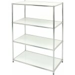 Easy tagre mtallique bibliothque chrome 4 tablettes blanches cm 40 x 80 x h. 120 cuisine salle de ...