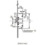 Serrure 5 points s�rie 5700 spn1 2040x18 �cart de pene 20mm a2p - vachette - 18424000