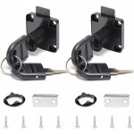 Deesse shop - serrure en alliage de serrure de tiroir de bureau noir de 2 pi�ces avec serrure � cylindre ...