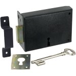 Serrure en applique � p�ne dormant ouverture gauche tirant / poussant par cl� axe 60 mm