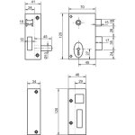 Metalux - serrure en applique verticale � fouillot - p�ne dormant et demi - tour - 4 gorges - 804 l70 ...