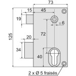 Vachette - serrure en applique verticale  fouillot - pne dormant et demi - tour - a cylindre europen ...
