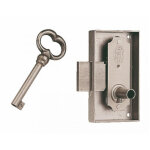 Serrure de biblioth�que 526 largeur 55 mm axe 35 mm droite finition bross� sans cl� devismes 3526135