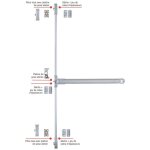 Serrure coupe - feu push idea 3 points lat�raux iseo barre grise 840 mm - gris - 942608433ta