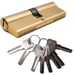 Serrure � cylindre ulisem, cylindre d�brayable 42, 5 / 42, 5 (85 mm), 8 cl�s, finition laiton, haute ...