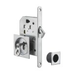 Thirard - serrure encastrable  crochet  cl pour porte coulissante, axe 50mm, bouts ronds, nickel, ...