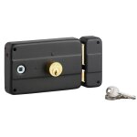 Serrure horizontale en applique double entre  fouillot pour porte d'entre, droit, 140x90mm, axe 60mm, ...