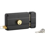 Serrure horizontale en applique double entr�e � tirage pour porte d'entr�e, droit, 140x90mm, axe 70mm, ...