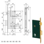 Serrure d'insertion en bois 5c631 - 60 - 0 cisa