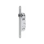Serrure  larder 1 point d12 - 40 mm - bec de cane - droite - bout rond - blanc vachette