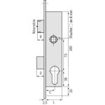 Metalux - serrure  larder 1 point pne dormant, 1 / 2 - tour allongs  cylindre europen axe 24, 5 ...