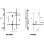 Serrure � larder axe 50mm finition noir bout rond - jpm - 230000 - 02 - 0b
