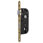 Serrure � larder � cylindre noir axe 40 mm a encastrer r�versible bouts ronds dor� nf