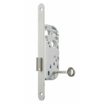 Serrure � larder p�ne dormant � gorges axe 40 mm - t�ti�re bouts ronds coloris noir - d 24 - assa abloy ...