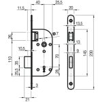 Dom - serrure � larder � p�ne magn�tique coffre 145 mm entraxe 70 axe 50 mm carr� de 7 mm r�versible ...