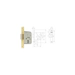 Mcm - serrure  mortaise en bois 1513 - 2 - 3535 bord droit en laiton