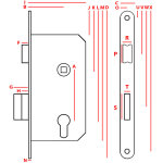 Serrure � mortaise jania 60 / 50 pour cylindre - mp zw 60y5 j