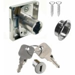 Serrure � p�ne dormant en acier nickel� barillet rosace cl�s vis de remplacement meuble armoire secr�taire ...