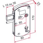 Serrure de portail battant modulox � p�ne levant 15mm blanc - tirard - gb591003