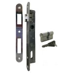 Serrure portail battant - axe 15mm - avec g�che et cylindre oblong - secury - t