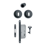 Hoppe - serrure pour portes coulissantes - axe : 50 mm - d�cor : noir mat - mod�le : cl� l - pour porte ...