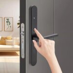 Serrure de porte mince � empreintes digitales, serrure de porte intelligente avec poign�e, serrure de ...