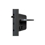 Serrure ral 9005 noir locinox portail battant b�quille + cylindre - profil 30 � 50 - lakq3030 u2l