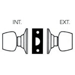 Serrure tubulaire v50 - assa abloy vachette argent 70 70 tulipe 70 bross� bec de cane