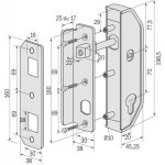 Serrure verticale  fouillot  cylindre europen pour portail cadre 40 mm finition noir ral 9005 tirard ...