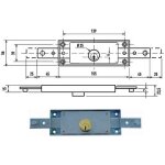 Serrure pour volets roulants 2 points de verrouillage, ouverture droite, mod�le c1600ka puissant