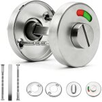 Serrure de wc avec bouton rotatif - rosace de wc avec affichage du re�u, ferrure de porte en acier inoxydable ...