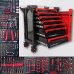 Servante d'atelier - barracuda tools - cuda max xxl - 8 tiroirs - 267 outils - rouge et noir