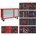 Mw tools - servante d'atelier complte avec armoire xl 514 outils mwe512k3