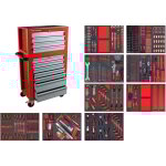 Mw tools - servante d'atelier complte avec coffre xl 514 outils mwe512g13