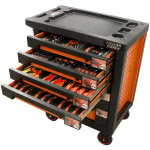Servante d'atelier �quip�e cl�s + douilles + tournevis 145 outils