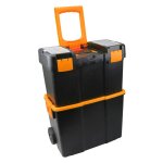 Fischer darex ? servante d'atelier roulante en plastique 46x26x62 cm ? 2 tiroirs ? poign�e t�lescopique ...