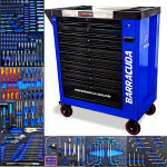 Servante d'atelier roulante barracuda tools racing ? 9 tiroirs verrouillables ? 336 outils en mousse ...