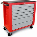 Mw tools - servante d'atelier 7 tiroirs rouge et grise large 940 mm en acier soud verrouillable roues ...