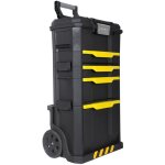Servante stanley modulo 3 en 1 avec bote touchlatch  tiroir 55, 6l poigne tlescopique avec 2 roues ...