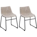 Set 2 chaises rétro tapissées en tissu beige avec pieds en acier noir idéales pour salle à manger vintage ... Set 2 chaises rétro tapissées en tissu beige avec pieds en acier noir idéales pour salle à manger vintage ...