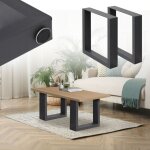 Ecd germany - set 2 pieds de table - 40 x 43 cm - rectangulaire - anthracite - en acier revtu de poudre ...