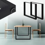 Ecd germany - set 2 pieds de table - 90 x 72 cm - rectangulaire - noir - en acier revtu de poudre - ...