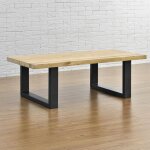 Set de 2 pieds de meuble makers rectangulaires pour table basse noir 64 x 40 cm [en. casa]