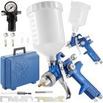 Tectake ? set de 2 pistolets � peinture hvlp ? buses 0, 8 mm et 1, 3 mm ? technologie hvlp pour faible ...