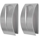 Set de 2 porte serviette adh�sif pat�re crochet mural salle de bains inox pour serviettes de bain / torchons ...