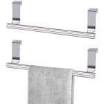Set 2 porte serviettes sans per�age inox argent