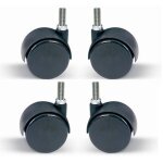 Set 4 pieces roues pivotantes 360 grades 50mm pour chaise de bureau a domicile couleur noire