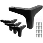Set de 4 pieds de lit en m�tal en forme de triangle - noir, hauteur de 10cm