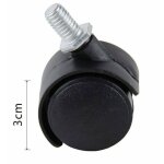 Set 4 ruote girevoli ricambio for furniture poltrone office 3 cm 91486